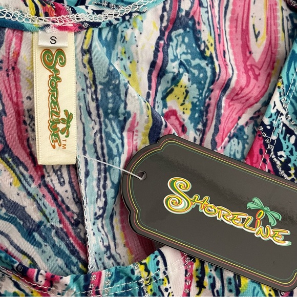 Shoreline Sleeveless Dress Small Bright Abstract Silver Metallic NWT Coverup - Picture 4 of 12